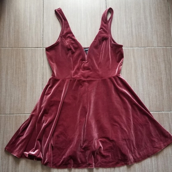Express Dresses & Skirts - NWOT Express Velvet Romper Dress